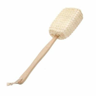 Perie Baie cu burete si plasa de sisal, 38cm Maner Lemn A07107