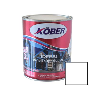 Kober Ideea, Vopsea alchidica pentru lemn / metal, interior / exterior, alba, 0.75 L