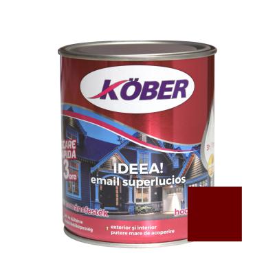 Kober Ideea, Vopsea alchidica pentru lemn / metal, interior / exterior, rosu vin, 0.75 L