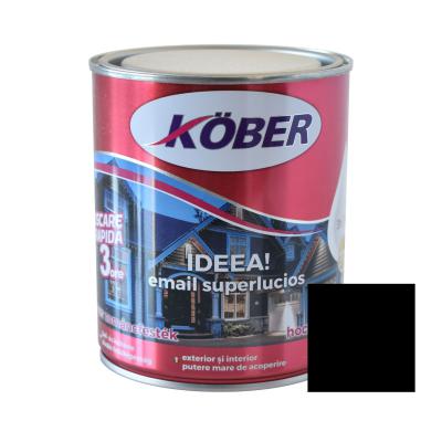 Kober Ideea, Vopsea alchidica pentru lemn / metal, interior / exterior, negru, 0.75 L
