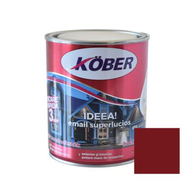 Kober Ideea, Vopsea alchidica pentru lemn / metal, interior / exterior, grena, 0.75 L