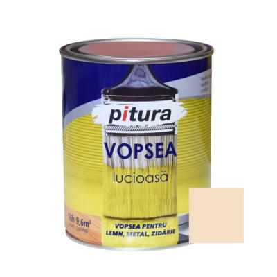 Kober Pitura, Vopsea alchidica pentru lemn / metal, lucioasa, interior / exterior, crem perla, 0.6 L