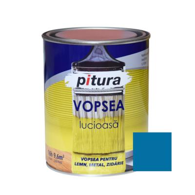 Kober Pitura, Vopsea alchidica pentru lemn / metal, lucioasa, interior / exterior, albastru V53620, 0.6 L