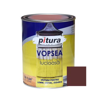 Kober Pitura, Vopsea alchidica pentru lemn / metal, lucioasa, interior / exterior, maro inchis V53771, 0.6 L