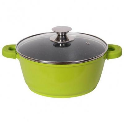Goldmann Oala antiaderenta cu capac din sticla 20cm 2.3L, Verde BH 7320G