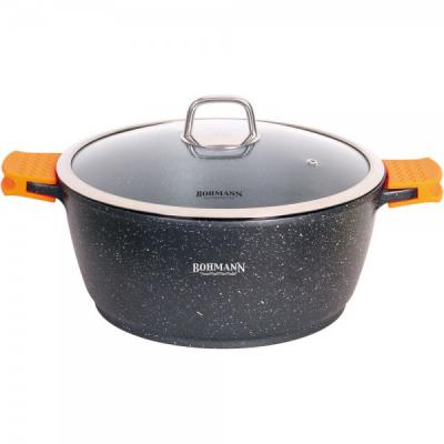 Bohmann Oala antiaderenta cu capac din sticla 40cm 17.5L BH 7350- 40MRB