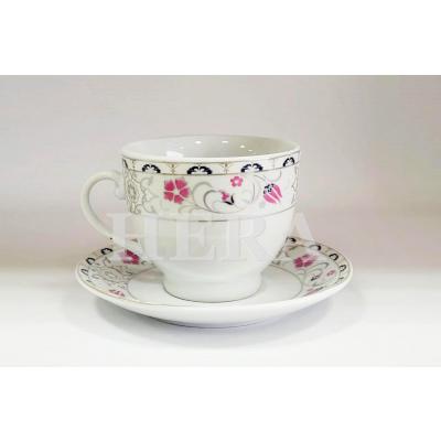 Hera Set Cafea Portelan 6 cesti + 6 farfuriute 180ml HR-01