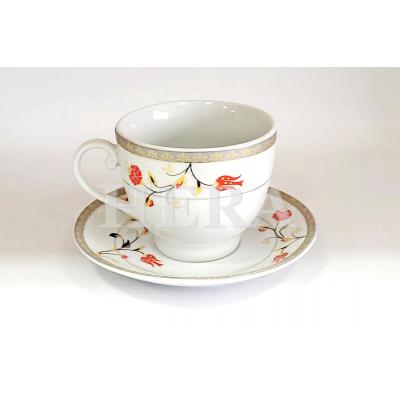 Hera Set Cafea Portelan 6 cesti + 6 farfuriute 180ml HR-03
