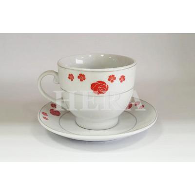 Hera Set Cafea Portelan 6 cesti + 6 farfuriute 180ml HR-04