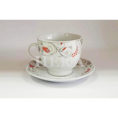 Hera Set Cafea Portelan 6 cesti + 6 farfuriute 180ml HR-05