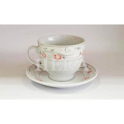 Hera Set Cafea Portelan 6 cesti + 6 farfuriute 180ml HR-06