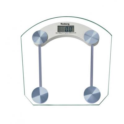 Rosberg Cantar Electronic, 180 kg, Afisaj LCD, Pornire/Oprire Automata, Sticla Transparenta R51650B