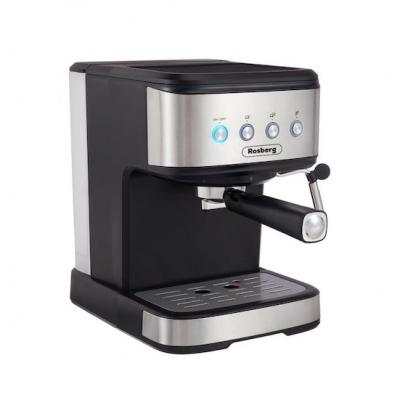Rosberg Espressor Cafea Premium, 110W, 20 bar, 1.2 L, Disc crema, Negru/Inox RP51171F