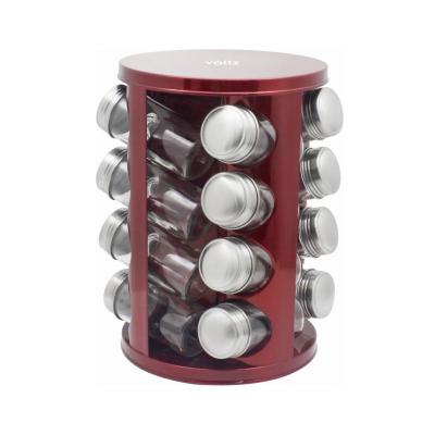 Voltz Set Recipiente Condimente 16Buc/Set Suport Rotativ Rosu Lucios V5 1217 A16