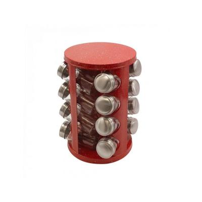 Voltz Set Recipiente Condimente 16Buc/Set Suport Rotativ Rosu Marmorat V5 1217 A16