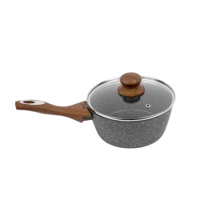 Brio Hard Rock Cratita Antiaderenta Sos Aluminiu Forjat Cu Capac Sticla 18cm 1.5L 102878
