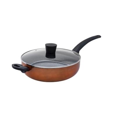 Brio Copper Tigaie Antiaderenta Aluminiu Stantat Cu Capac Sticla 26cm 104880