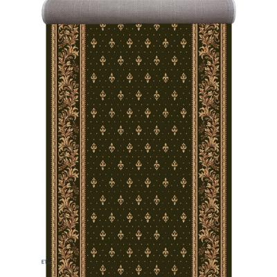 Traversa Model Bisericesc Festonata Lotos 15033, Latime 80 cm, Verde, 1800 gr/mp, 80x700cm