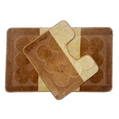 Set 2 Covorase baie, Antiderapante, Edremit 2546, Crem Maro, 50x80cm/40x50cm