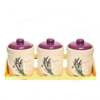 Set 3 recipiente condimente cu suport A-12642
