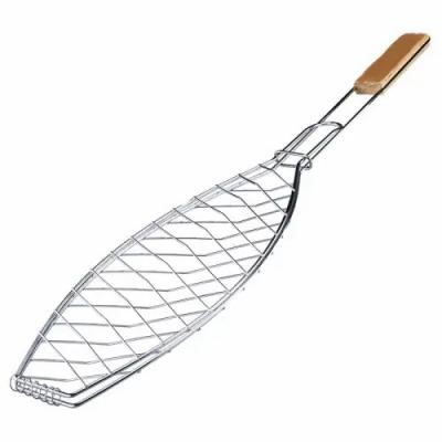 Gratar Inox Cu Maner lemn pentru peste