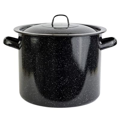 Oala Emailata Cu Capac 32Cm Negru Pepit 20L