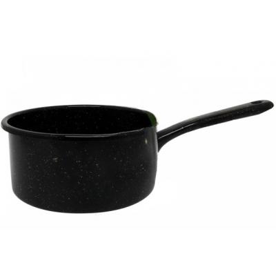 Cratita Emailata Cu Coada 2L Negru Pepit 18Cm