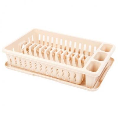 Suport Uscator de Vase Cu Tava Bej 42x27x9cm 11198