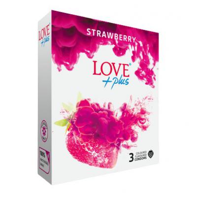 Love Plus Prezervative Strawberry 3Buc/Set
