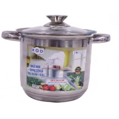 Rod Oala Inox 9L Cu Capac Sticla