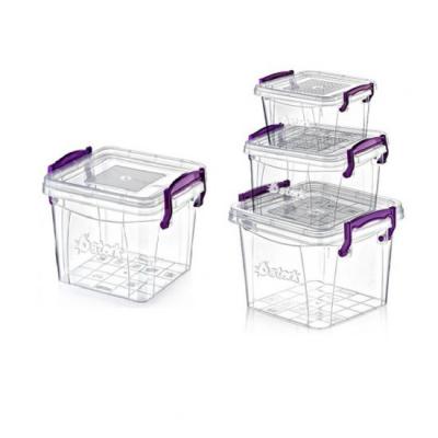 Sterk Set Cutii Depozitare Alimente Patrate Maya 4Buc/Set