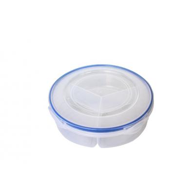 Cutie Depozitare Alimente Rotunda cu 3 Compartimente 1.2L