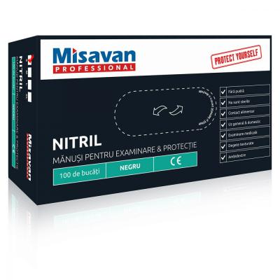 Misavan Manusi Nitril Negre 100Buc/Set S