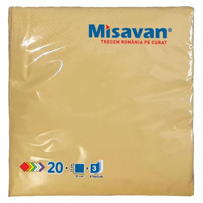Misavan Servetele Masa 3 Straturi 20Buc/Set 33X33cm Crem