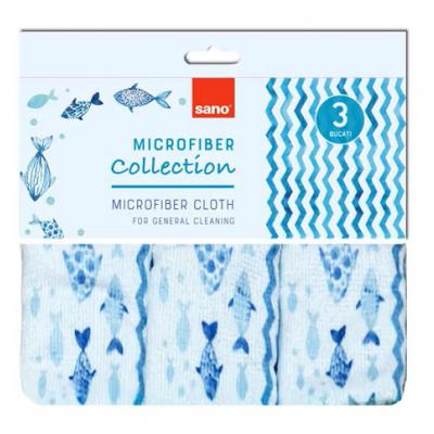 Sano Design Laveta Microfibra 30X30 Blue 3Buc/Set