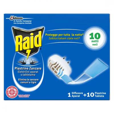 Raid Aparat Electric Impotriva Tantarilor + 10 Pastile Laminate