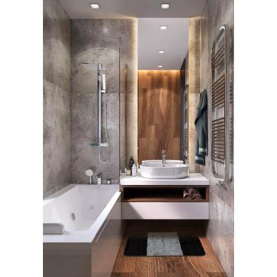 Set 2 Covorase baie, Antiderapante, Sile 2513 Negru Gri, 60x100cm/50x60cm
