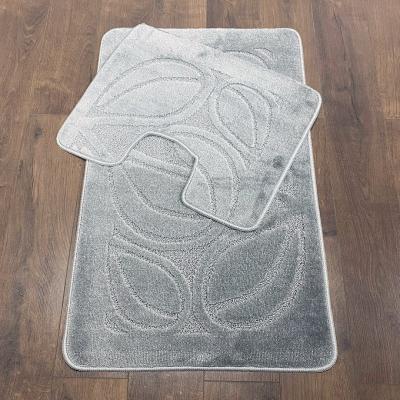 Set 2 Covorase baie, Antiderapante, Flora 2504 Gri, 60x100cm/50x60cm