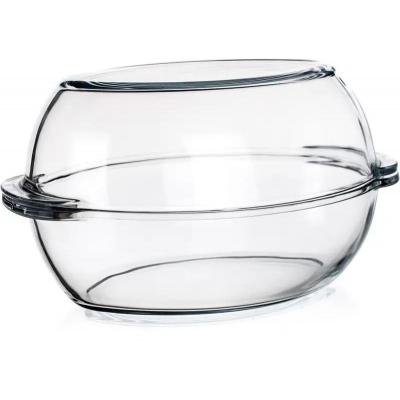 Borcam Vas Yena Termorezistent Oval 2.85L Cu Capac Sticla 59072
