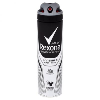 Rexona Deodorant Antiperspirant Spray Men 150ml Invisible Black White