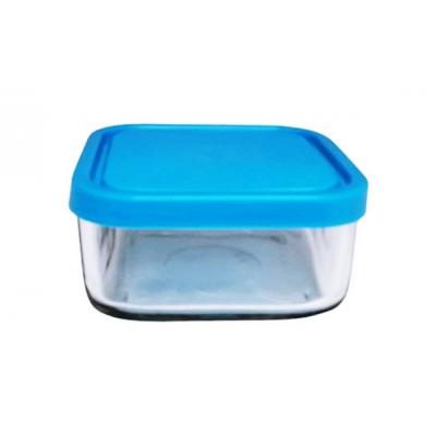 Aban Caserola Patrata sticla cu capac plastic 450ml BL7008
