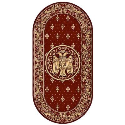 Covor Model Bisericesc Lotos 15032, Oval, Grena, 1800 gr/mp, 80x150cm