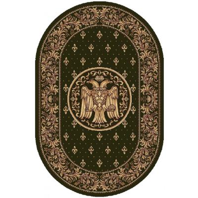 Covor Model Bisericesc Lotos 15032, Oval, Verde, 1800 gr/mp, 80x150cm
