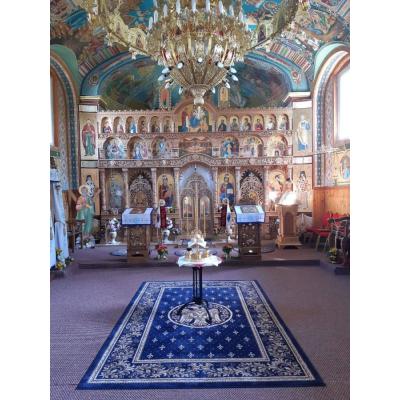 Covor Model Bisericesc Lotos 15077, Covor Dreptunghiular, Albastru, 1800 gr/mp, 300x400cm