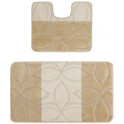 Set 2 Covorase baie, Antiderapante, Erdek Beige 2540 , 60x100cm/50x60cm