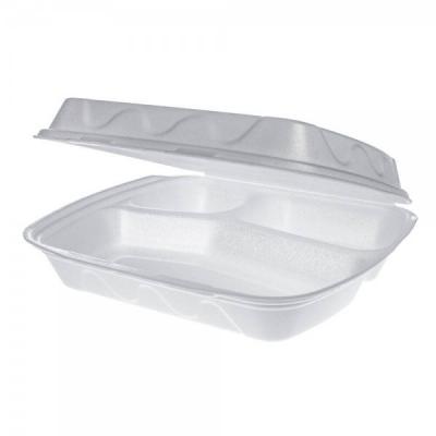 Misavan Caserola polistiren 3 Compartimente 10Buc/Set