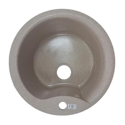 Sanitec Chiuveta Rotunda Bucatarie, 48.5Cm, Adancime Cuva 20Cm, Granit Compozit, Bej, SN9032