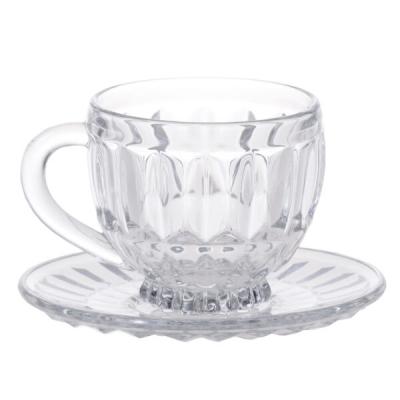 Manila Set Cafea Sticla 6 cesti + 6 farfuriute 225ml TS0335