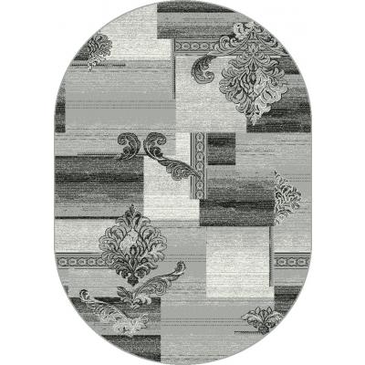Covor Modern, Cappuccino 16009-90, Oval, Gri, 100x200 cm, 1700 gr/mp