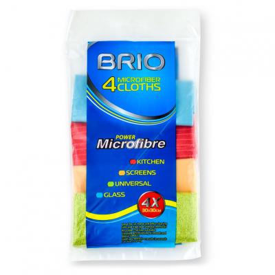 BRIO Set Laveta  Microfibra Universala 30x30cm 4Buc/Set Multicolor 103531